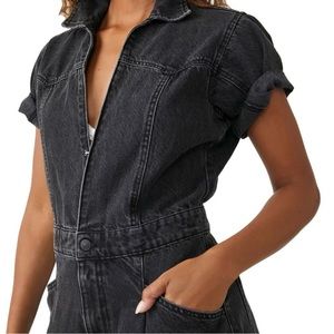 Free People Denim Utility Jumpsuit